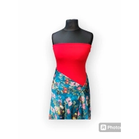 Krótki top damski plażowy Bluzka bez ramiączek - czerwony